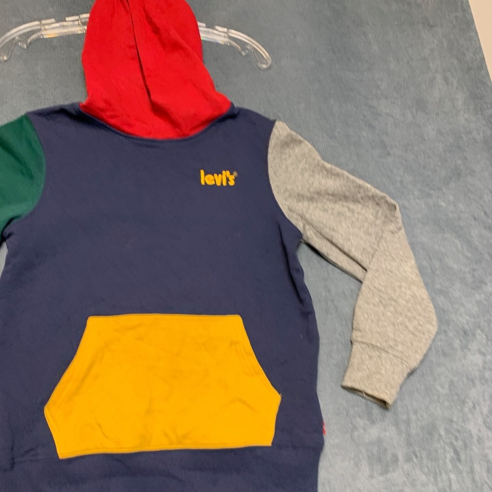 Levi's Essentials Hoodie Boys Medium Multicolor Colorblock Fleece Lined Comfy - Picture 5 of 15